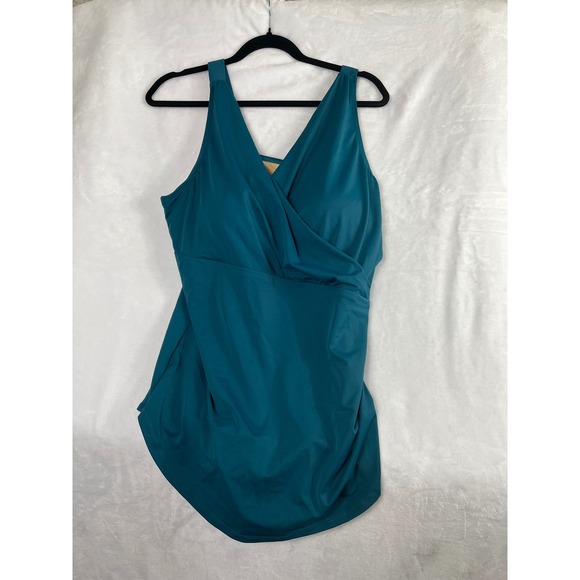 Kim Gravel x Swimsuits For All Other - Kim Gravel Swimsuits For All One Piece Women 20W Teal Wrap Front Ruched